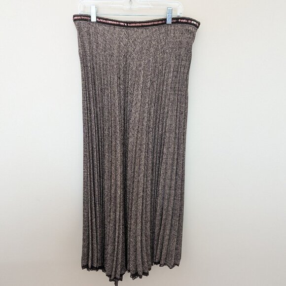 VINTAGE e-col-o-gie accordion pleated maxi skirt sequins and lace EUC 14 - Picture 1 of 9